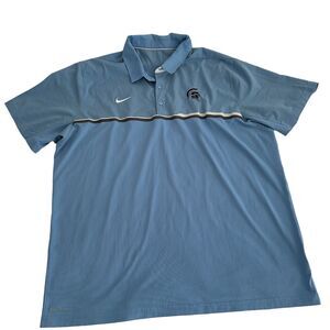 NIKE Dri-Fit Polo Shirt Livonia MI Stevenson High School Hockey Team Blue Sz 2XL